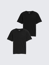 T-Shirts aus Baumwolle im 2er-Pack - Black - Vorder-Produkt-Ansicht