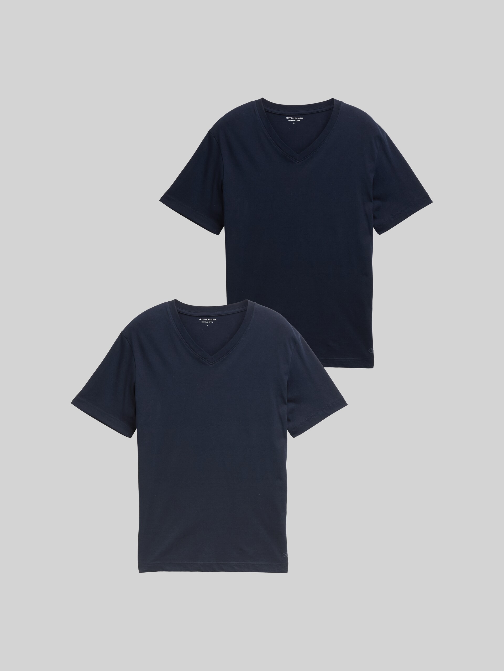 T-shirts à col en V, lot de 2 - sky captain blue - Vue de face du produit