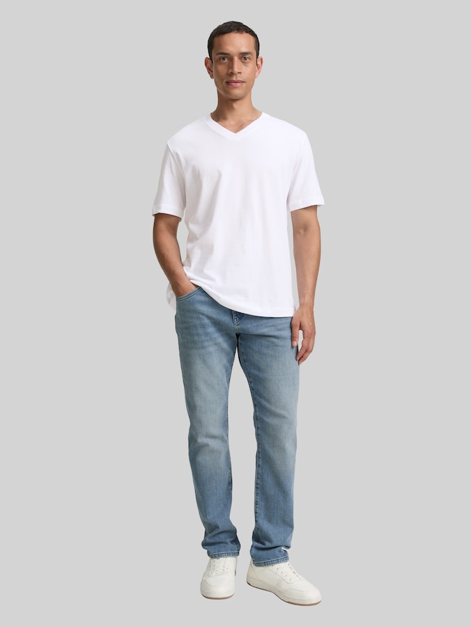 V-neck T-shirts in a pack of 2 by Men, White