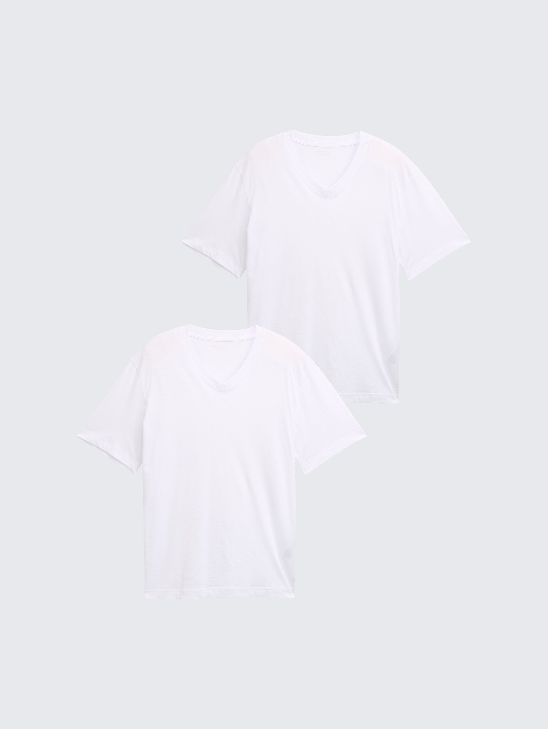 T-Shirts mit V-Ausschnitt im 2er-Pack - White - Vorder-Produkt-Ansicht