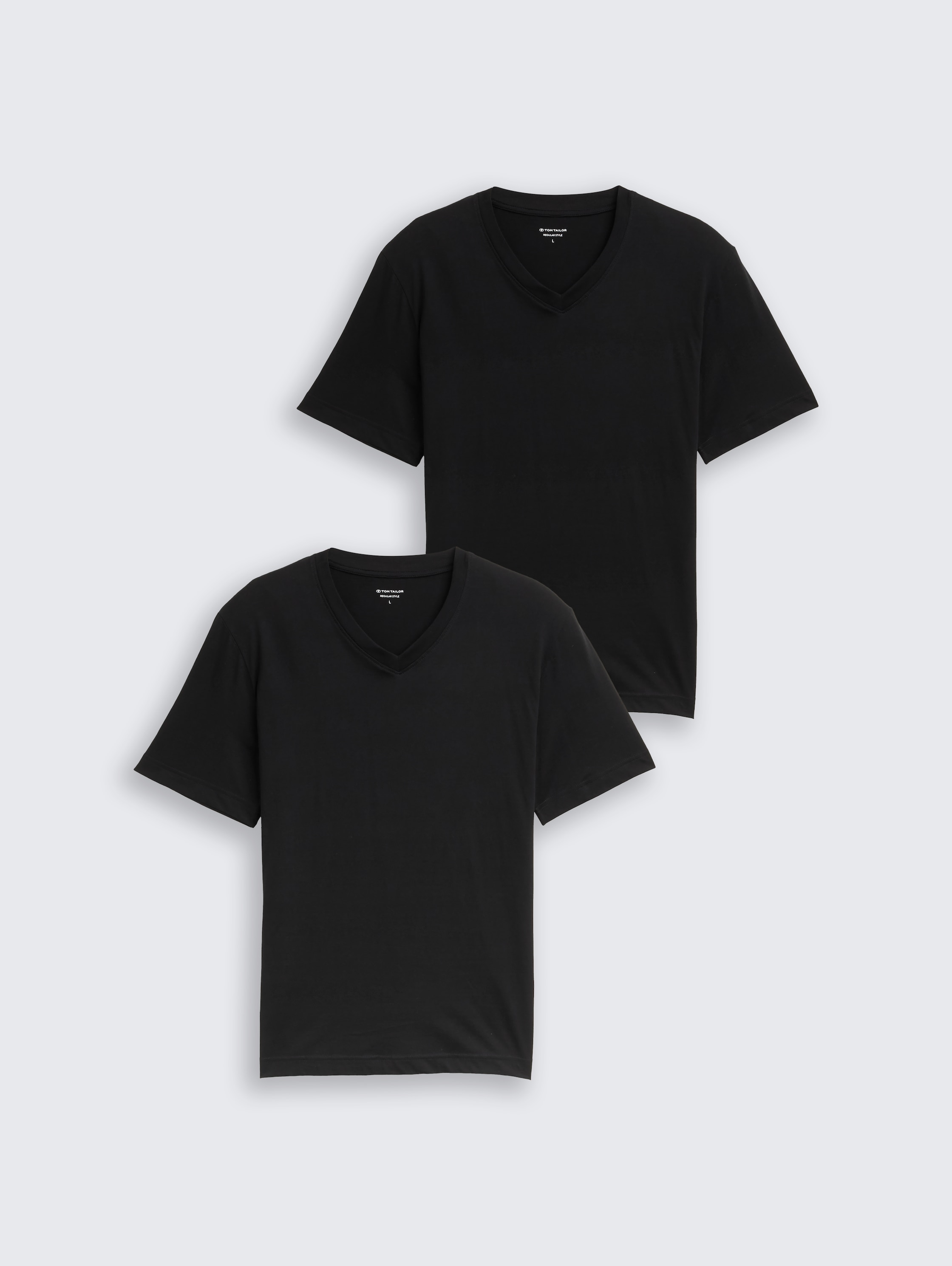 V-neck T-shirts in a pack of 2 - black - 