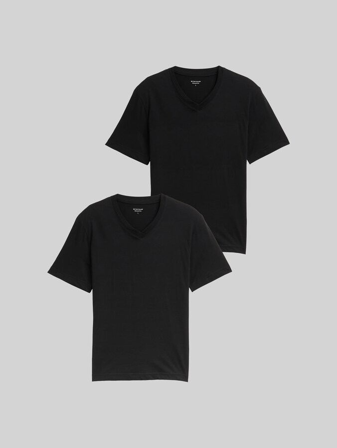 T-shirts à col en V, lot de 2 par Men, Black