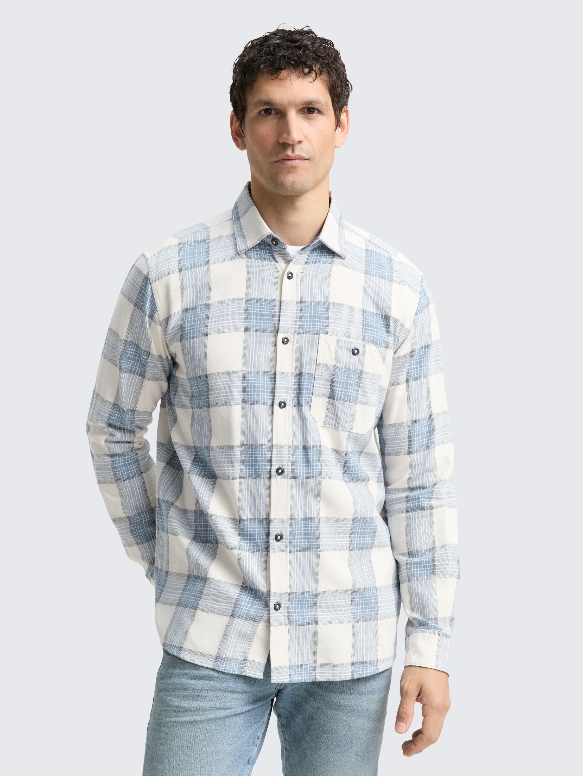 Comfort fit overhemd met ruitjesmotief - white_light_blue_check - 
