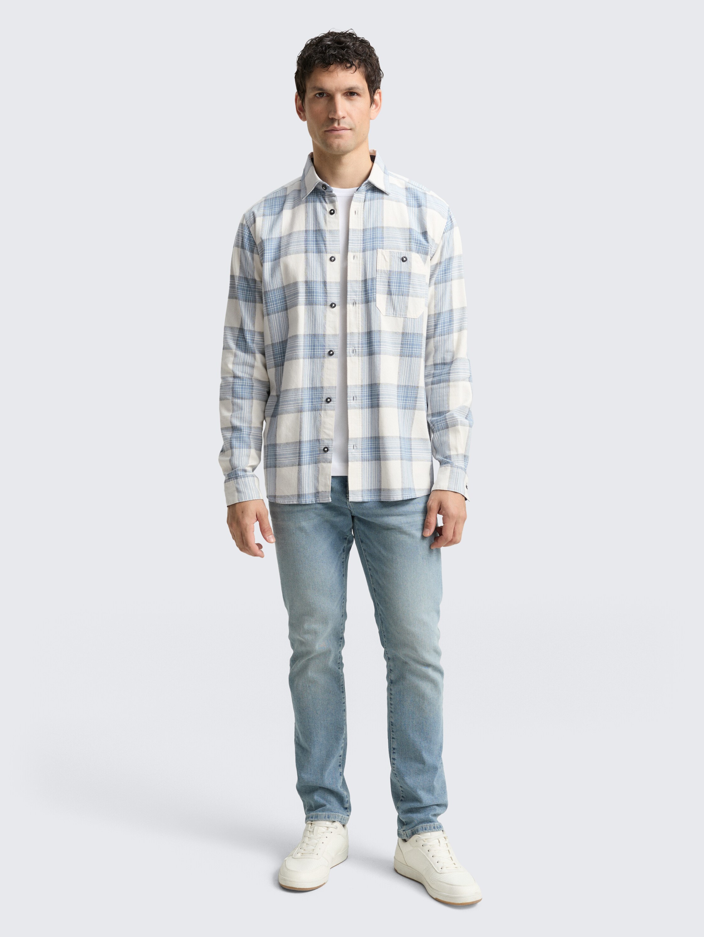 Comfort fit overhemd met ruitjesmotief - white_light_blue_check - 