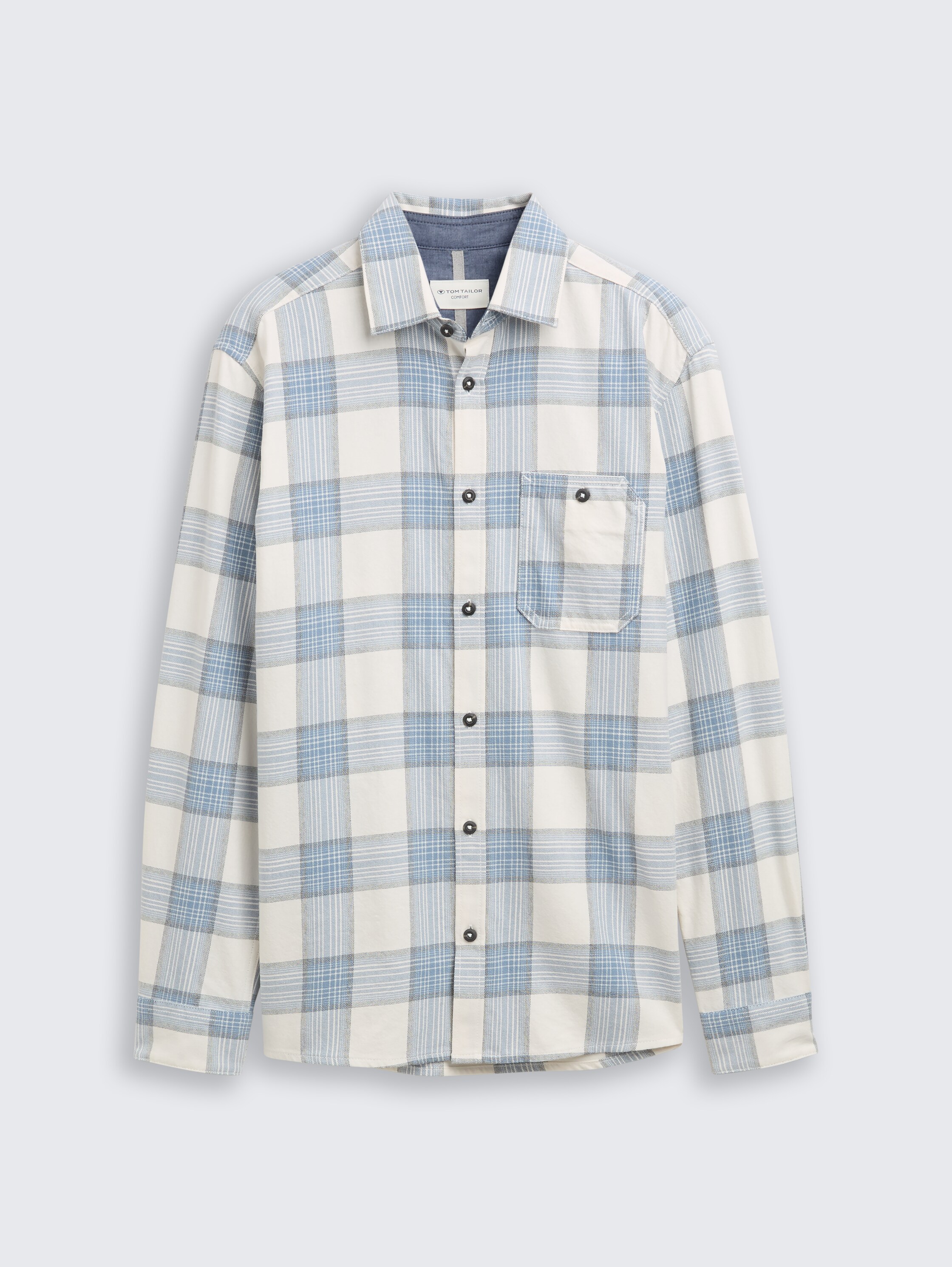 Comfort fit overhemd met ruitjesmotief - white_light_blue_check - 