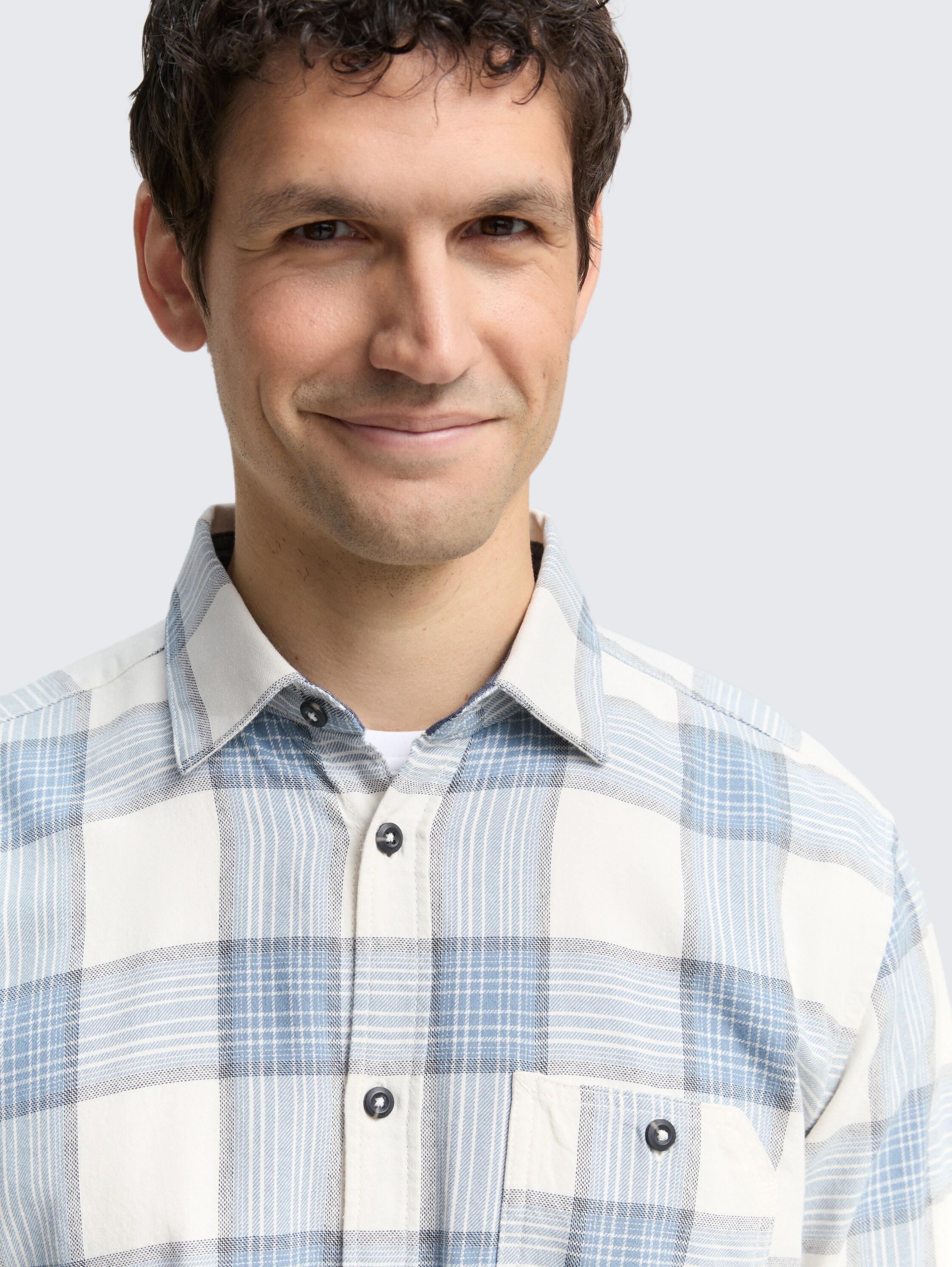 Comfort fit overhemd met ruitjesmotief - white_light_blue_check - 