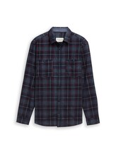 Not Selected, Regular fit corduroy shirt with checked pattern by , blue