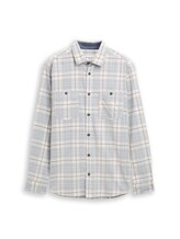 Selected, Regular fit corduroy shirt with checked pattern by Tom Tailor, white