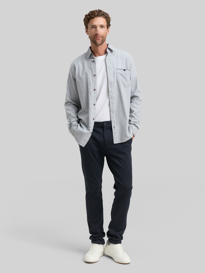Regular fit overhemd met borstzak door Men, blue small structure