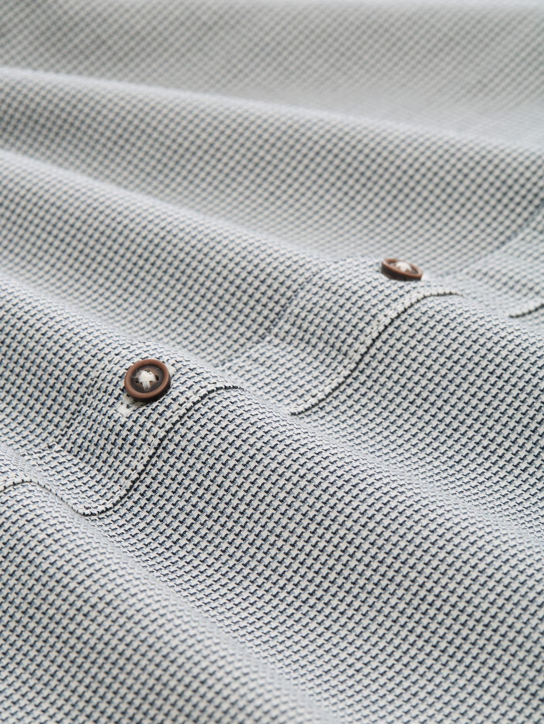 Regular Fit Hemd mit Brusttasche - blue small structure - Material-Ansicht