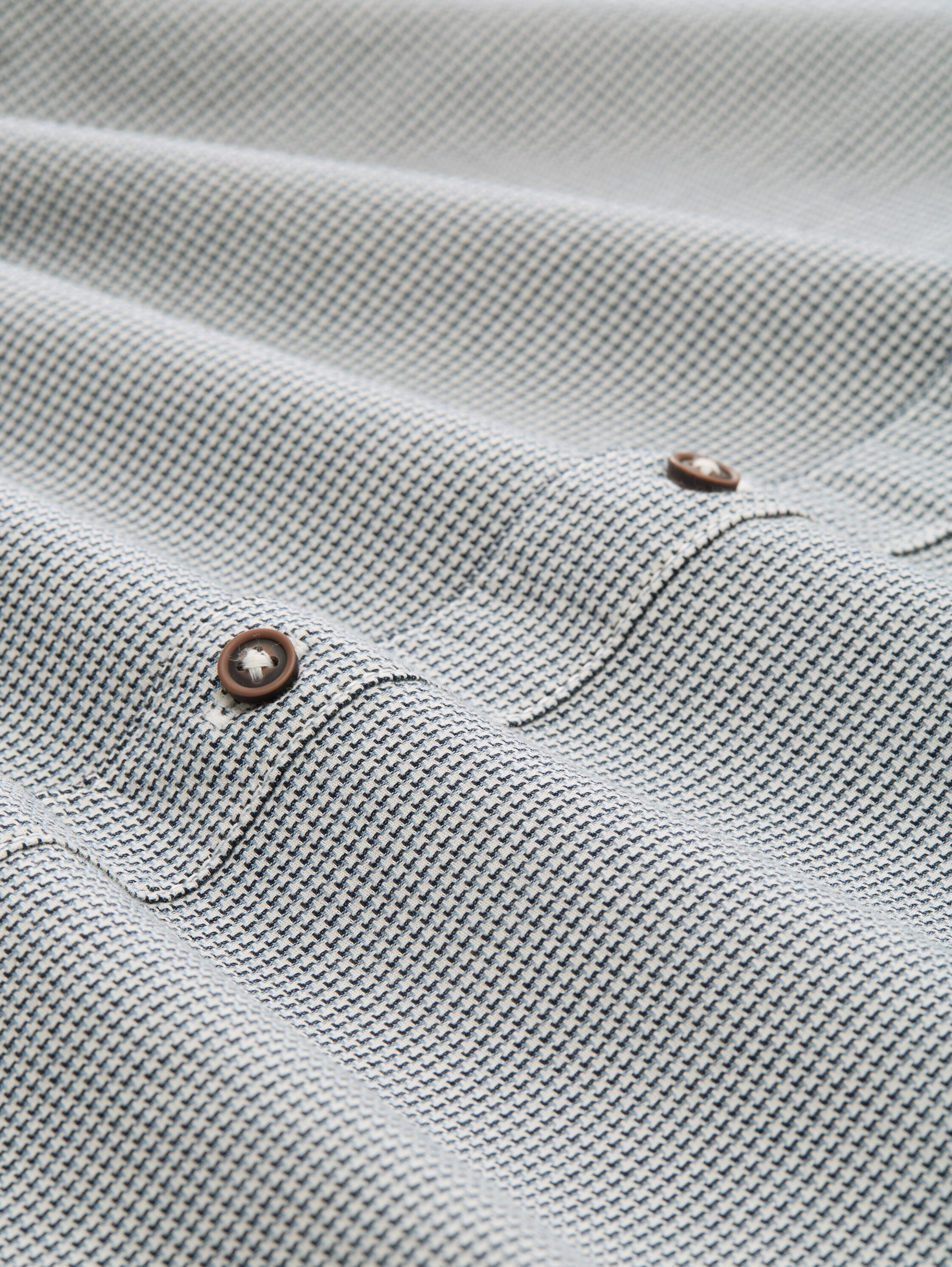 Regular fit overhemd met borstzak - blue_small_structure - 