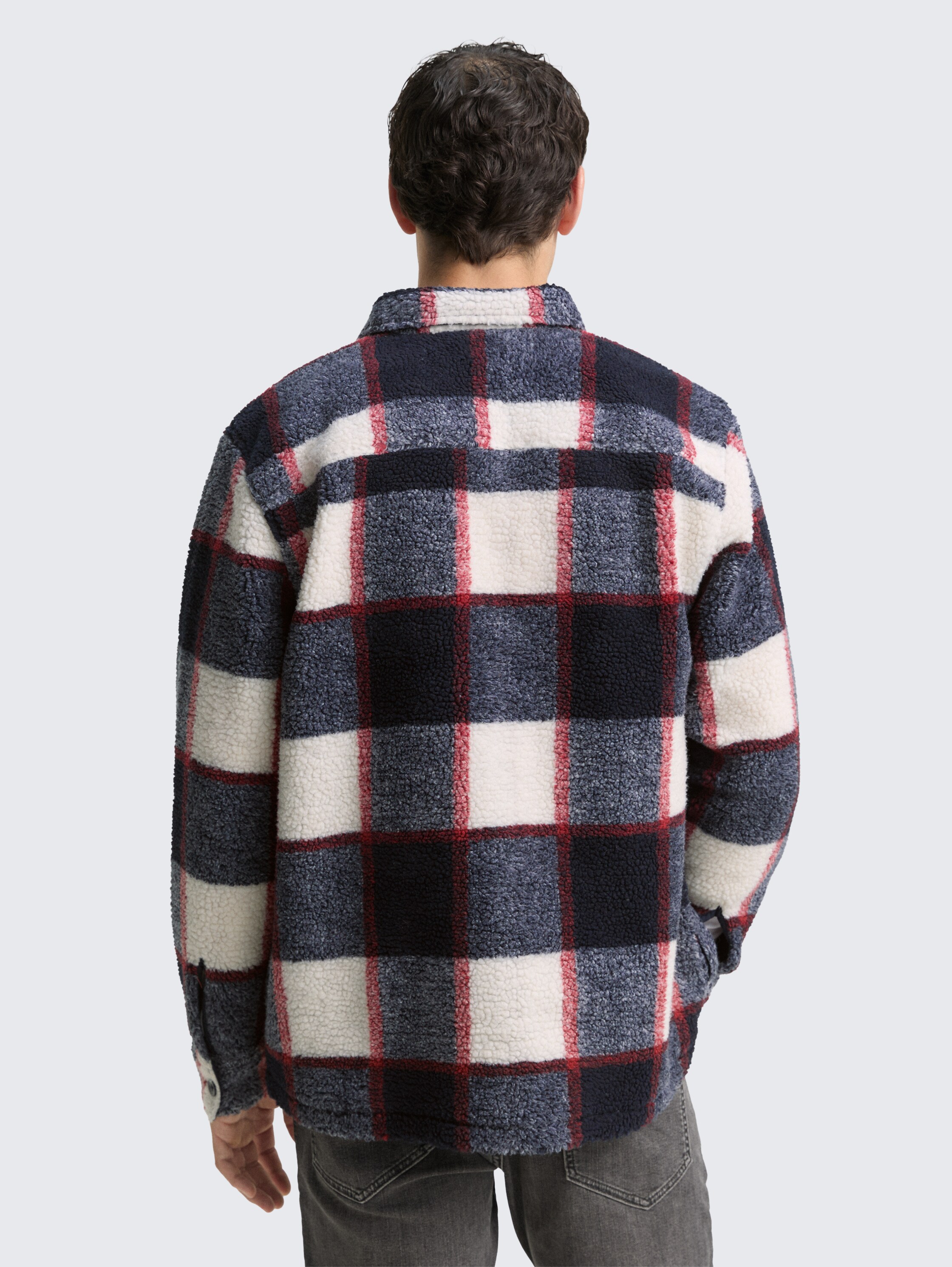 Teddy overshirt met ruitjespatroon - blue_big_check - 