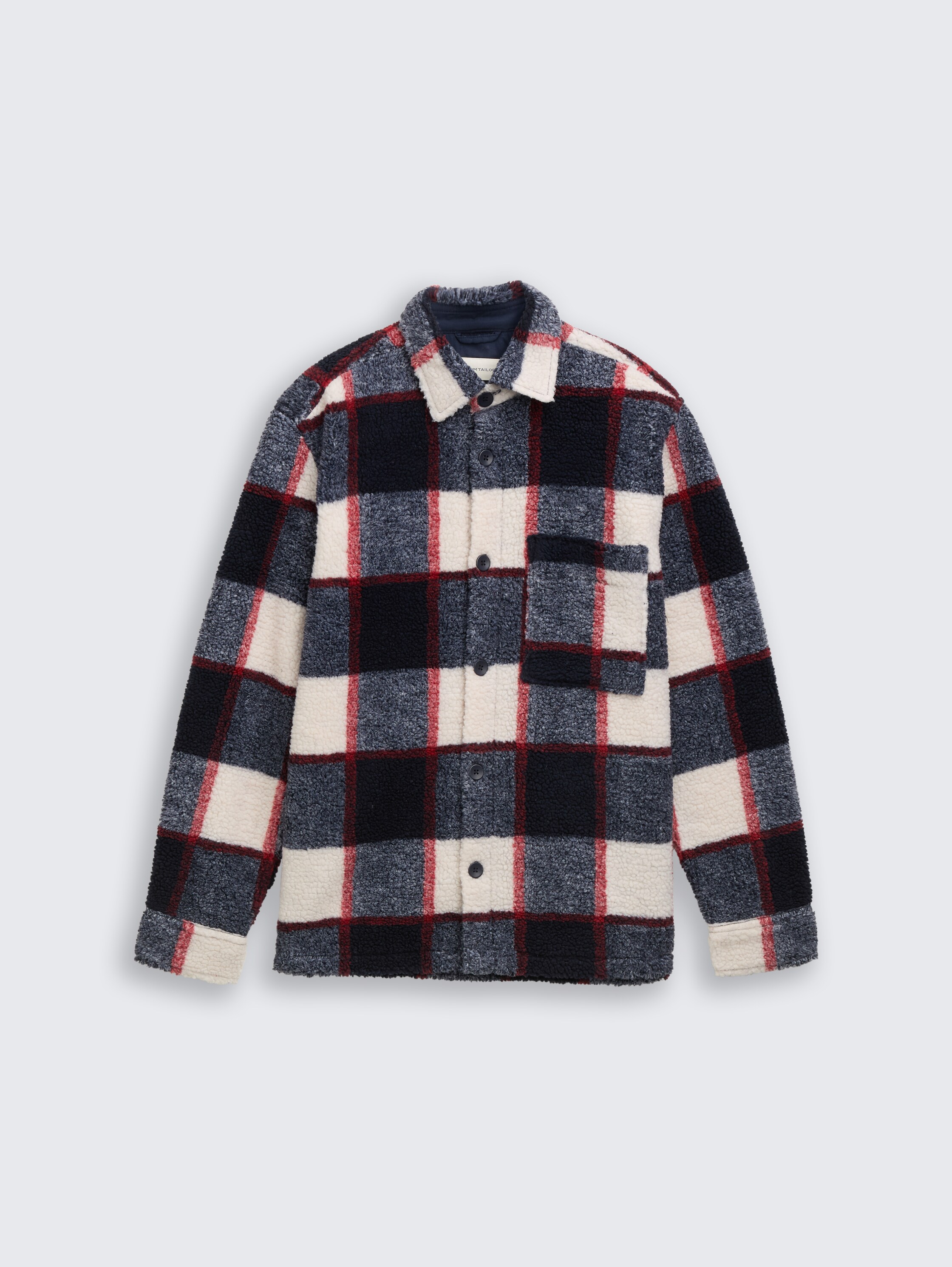 Teddy overshirt met ruitjespatroon - blue_big_check - 
