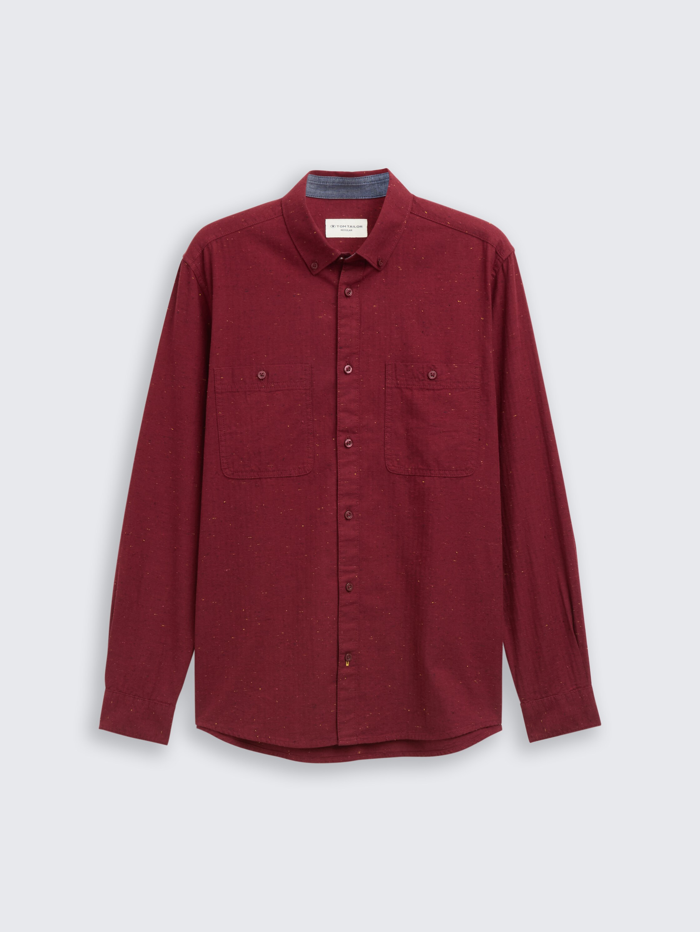 Regular Fit Hemd in Melange-Optik - red_nep_structure - 