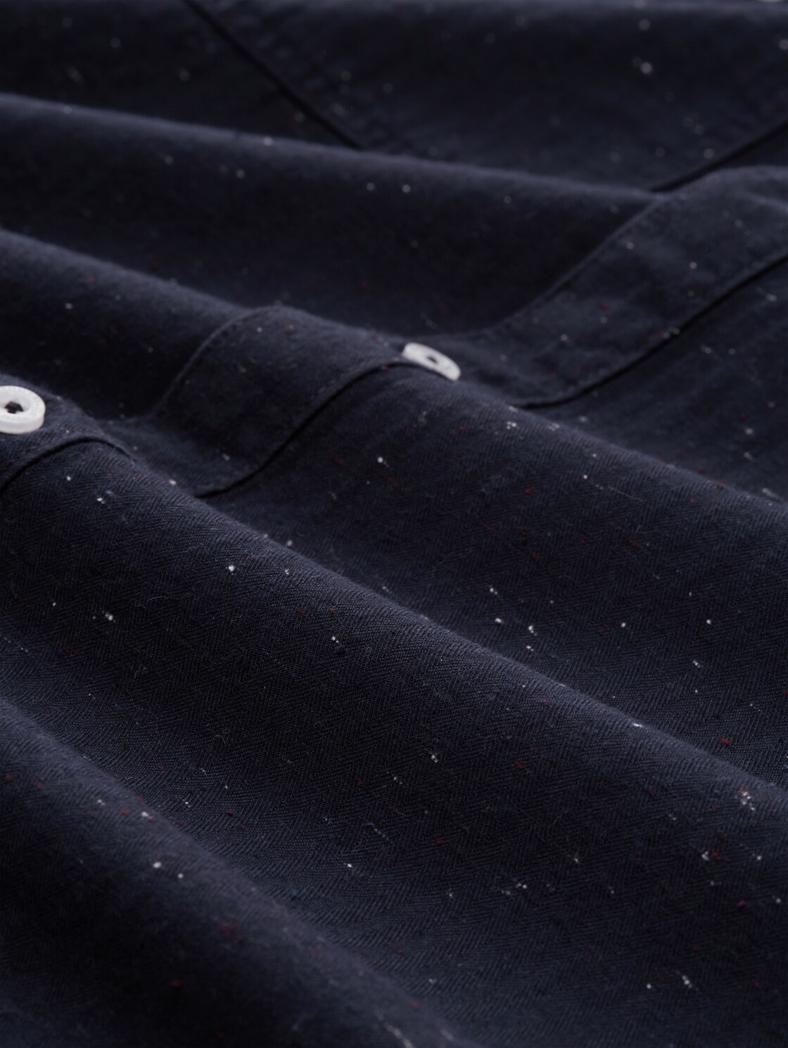 Regular Fit Hemd in Melange-Optik - navy nep structure - Material-Ansicht