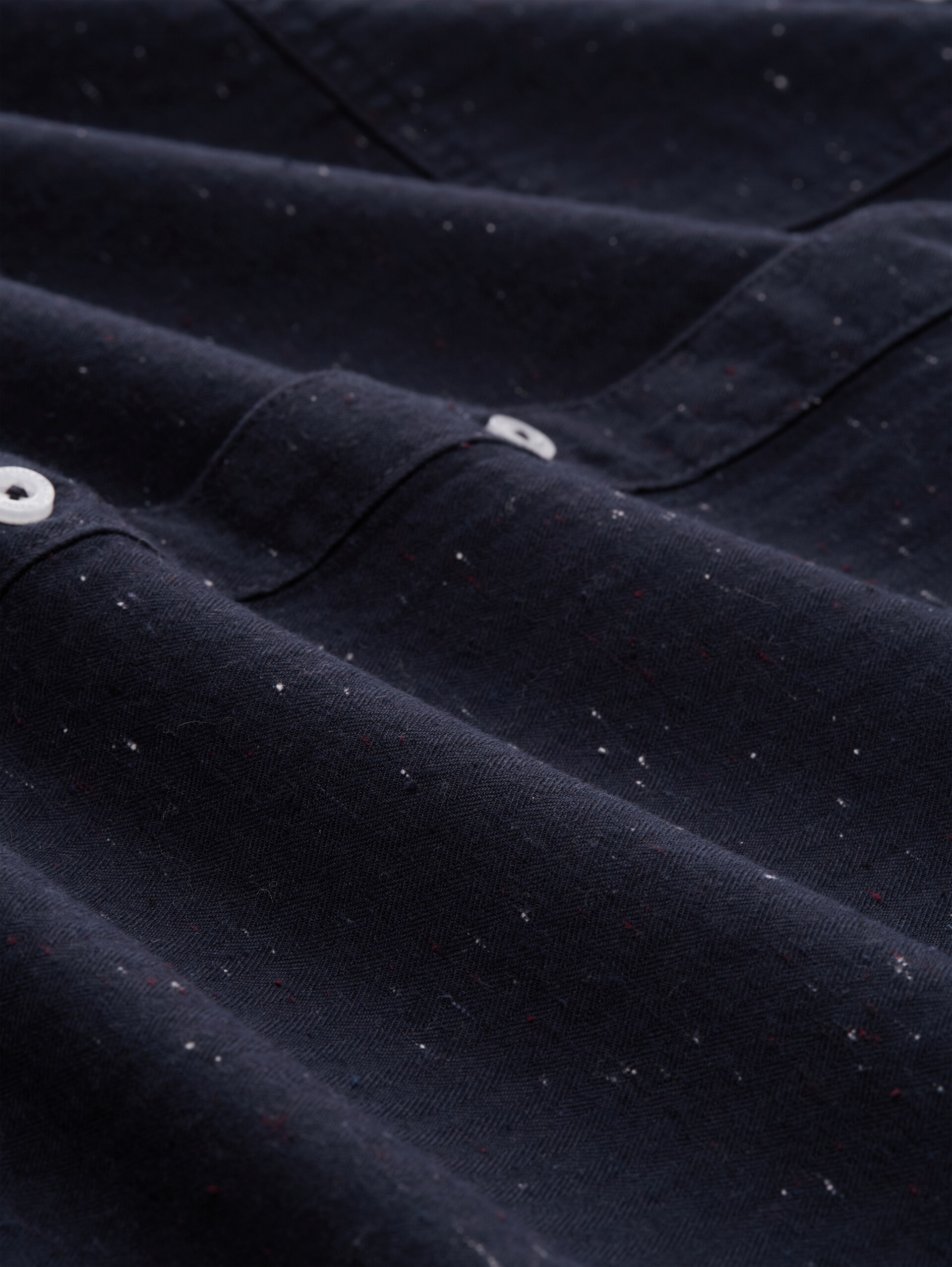 Regular Fit Hemd in Melange-Optik - navy nep structure - Material-Ansicht