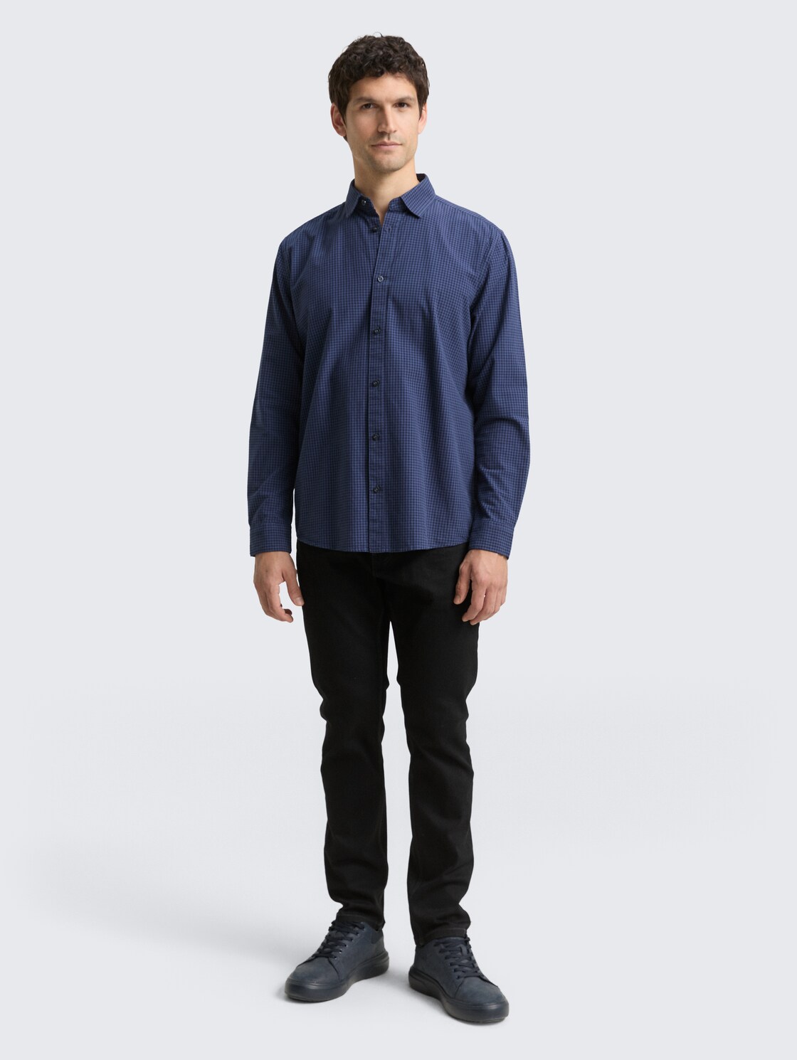 Regular Fit Hemd mit Karomuster - blue vichy check - Model-Vorderansicht