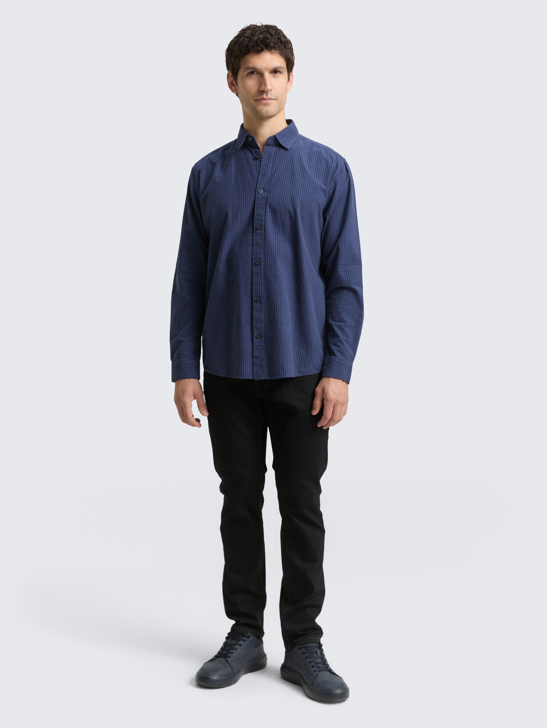 Regular Fit Hemd mit Karomuster - blue vichy check - Model-Vorderansicht
