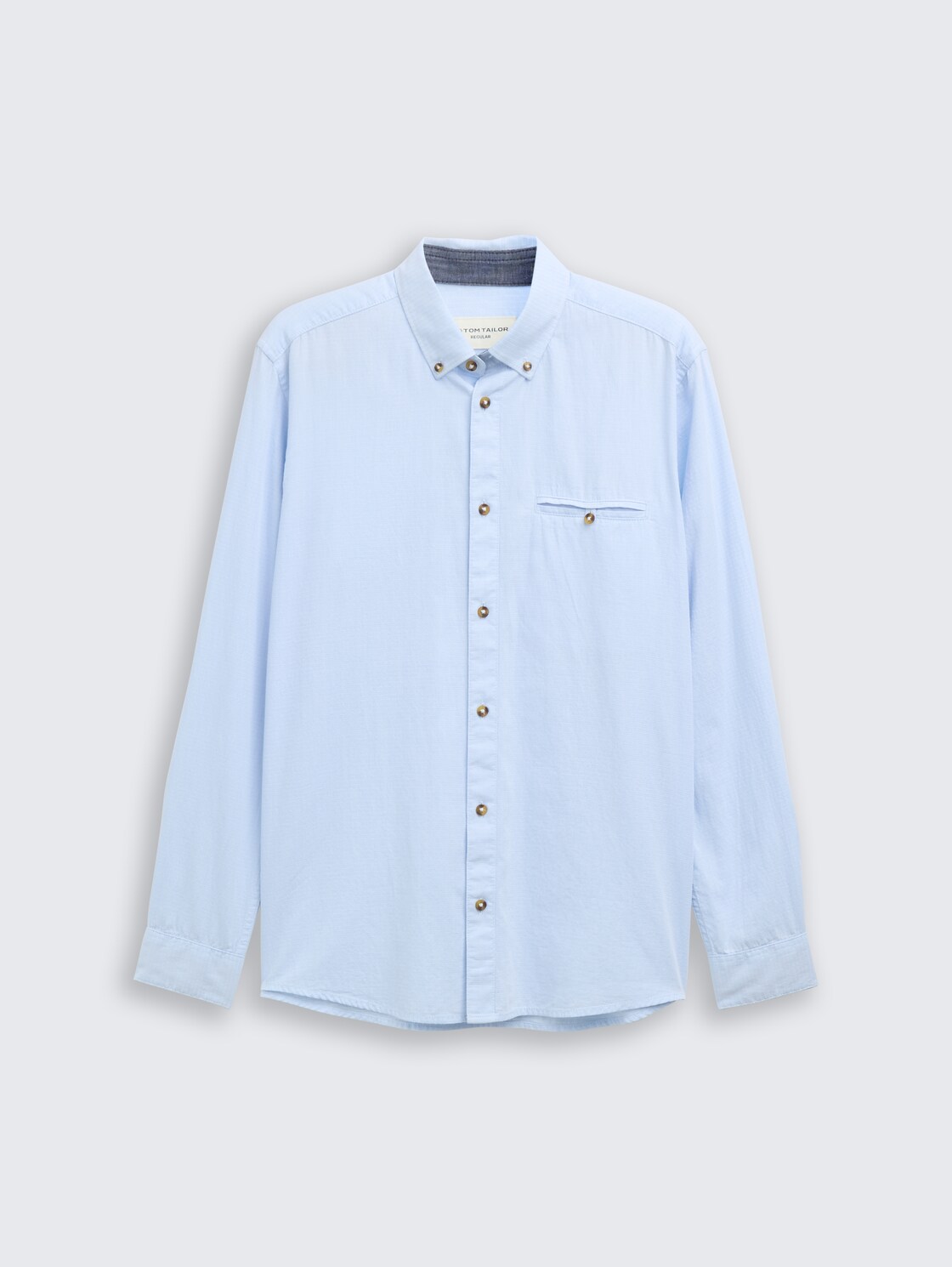 Regular Fit Hemd aus Baumwolle - blue stripy structure - Vorder-Produkt-Ansicht