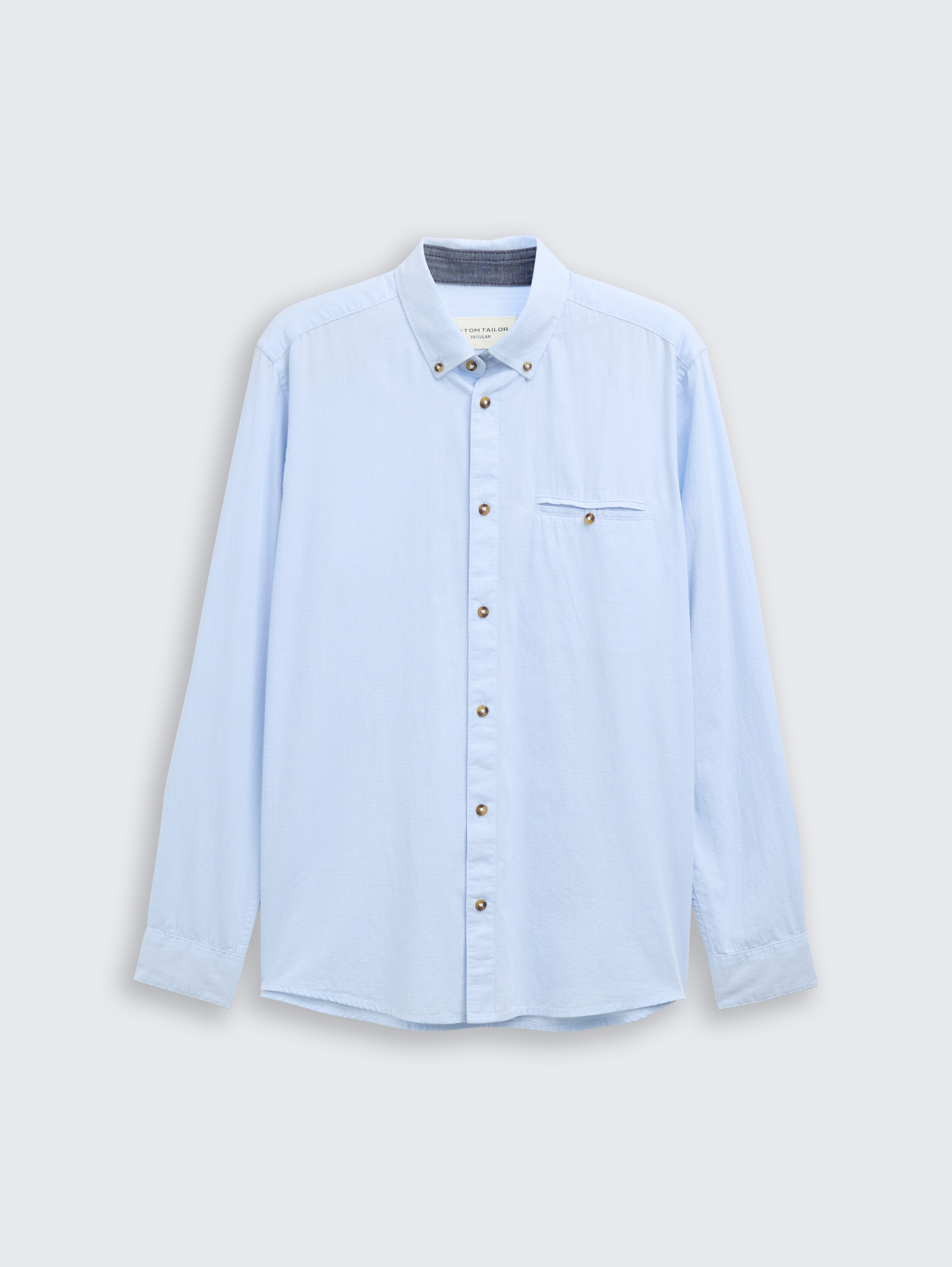 Regular fit cotton shirt - blue_stripy_structure - 