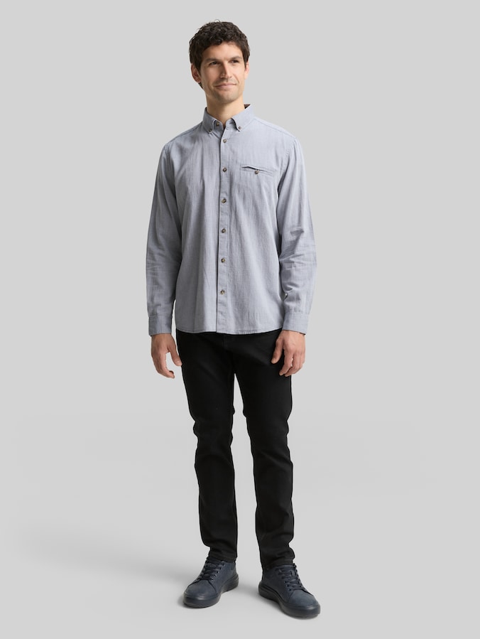 Chemise Regular Fit en coton par Men, navy stripy structure