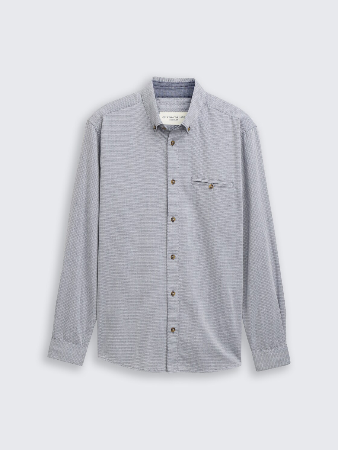 Regular Fit Hemd aus Baumwolle - navy stripy structure - Vorder-Produkt-Ansicht