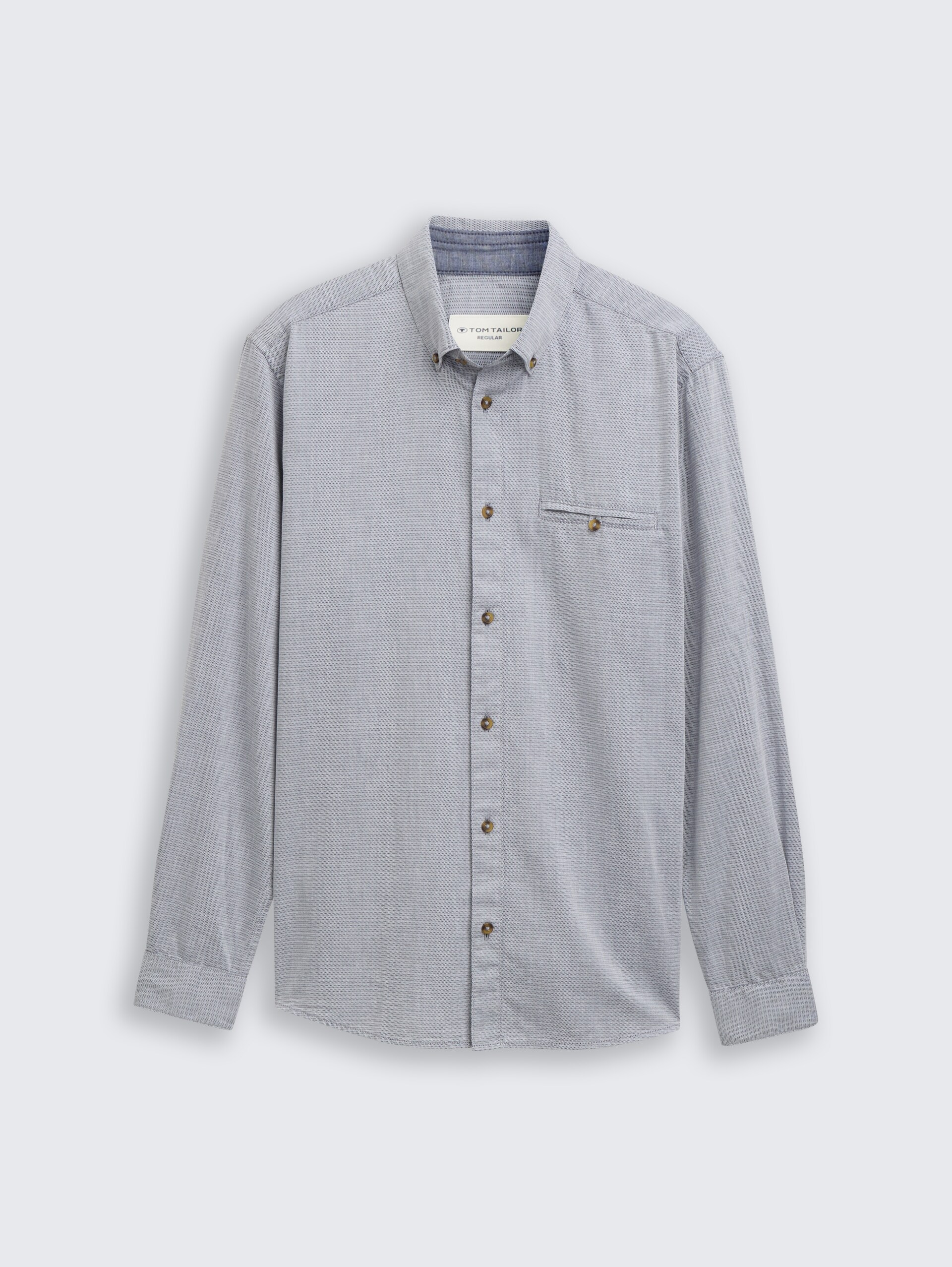 Regular Fit Hemd aus Baumwolle - navy stripy structure - Vorder-Produkt-Ansicht