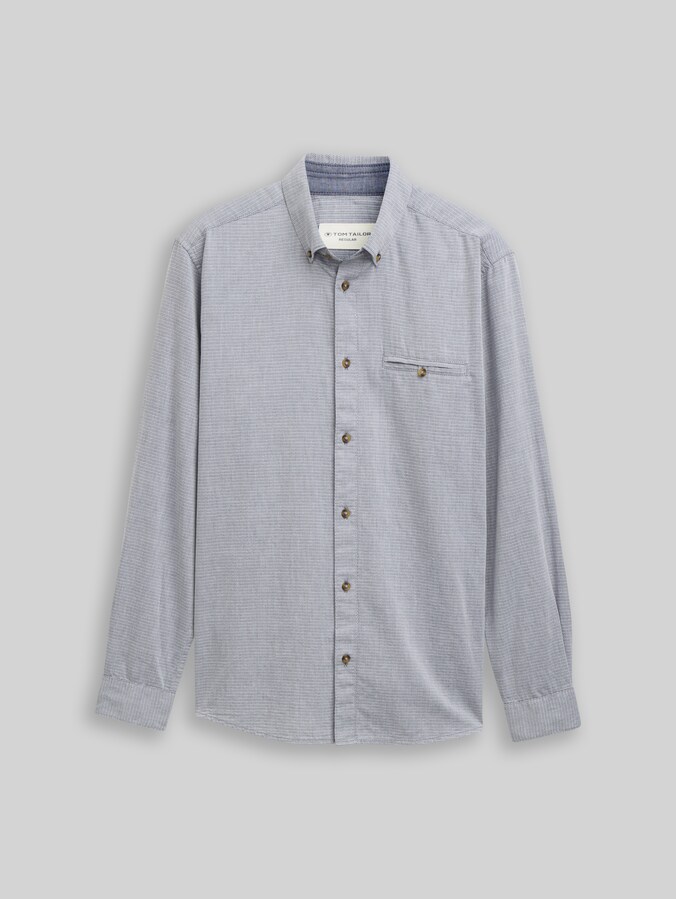 Regular Fit Hemd aus Baumwolle von Men, navy stripy structure