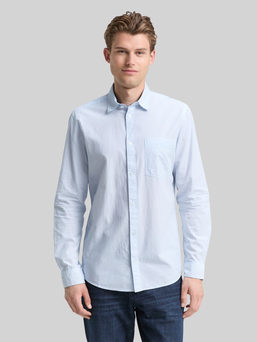 Fitted Hemd aus Baumwolle von Men, light blue stripe