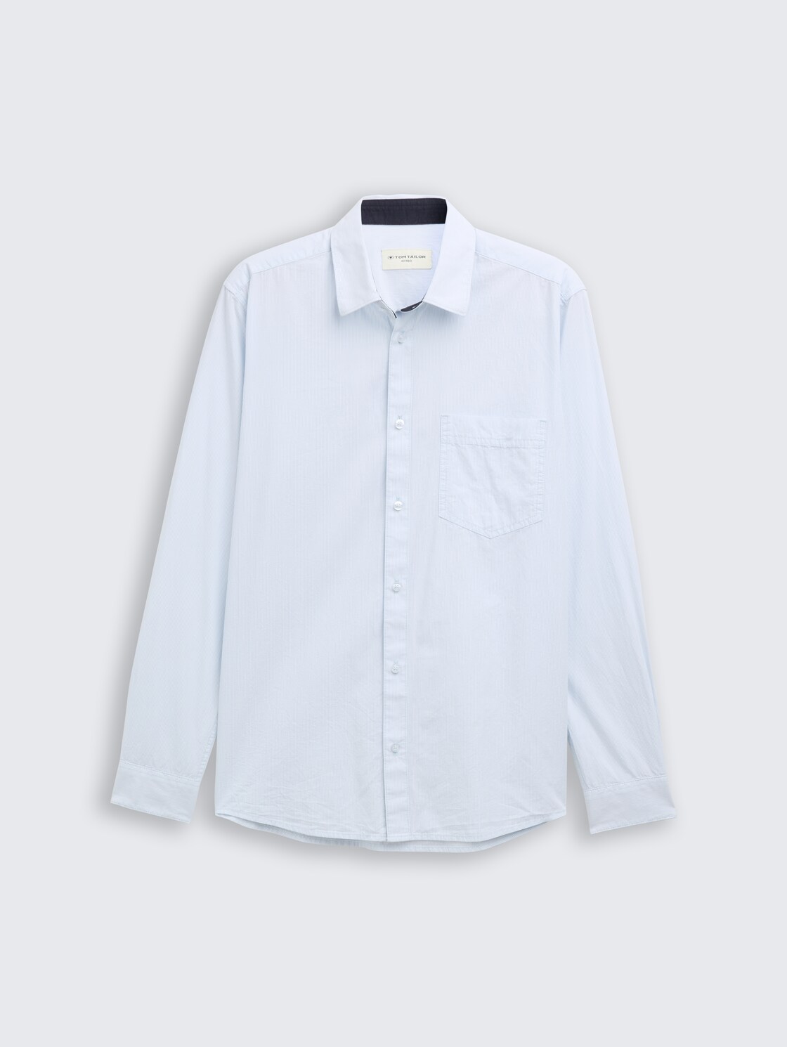 Fitted Hemd aus Baumwolle - light blue stripe - Vorder-Produkt-Ansicht