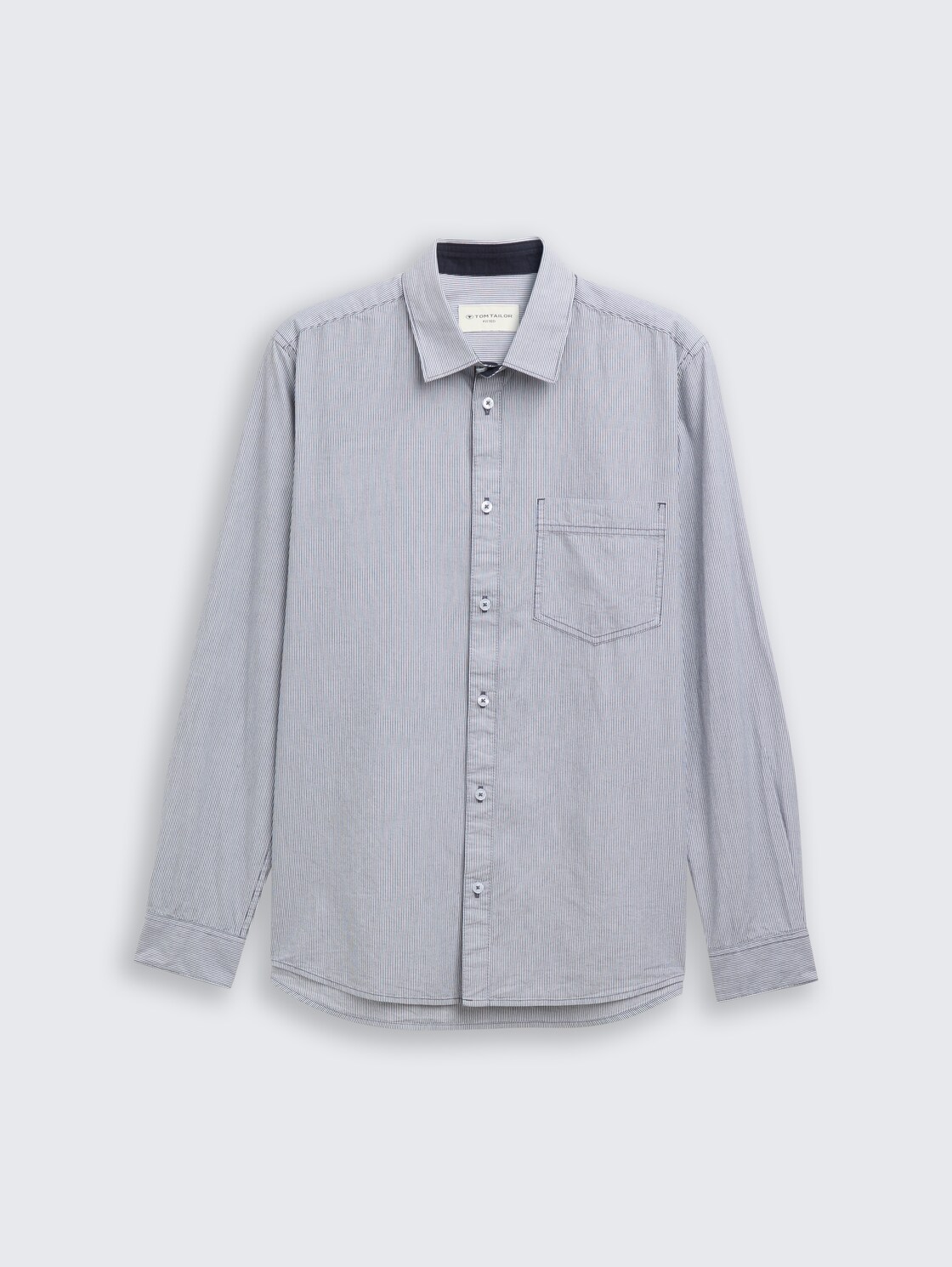 Fitted Hemd aus Baumwolle - blue stripe - Vorder-Produkt-Ansicht