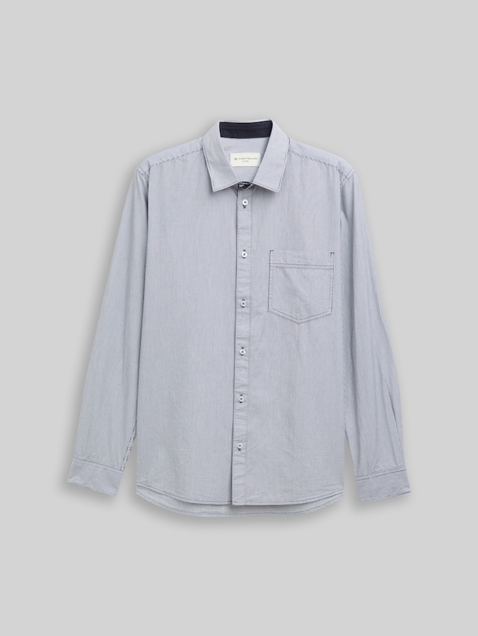 Fitted Hemd aus Baumwolle von Men, blue stripe