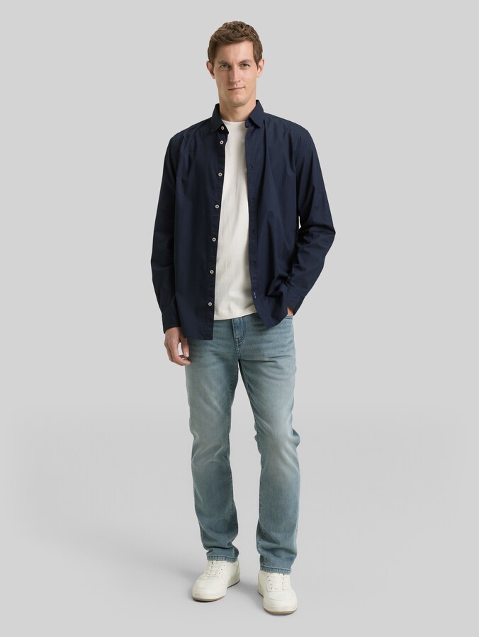 Regular Fit Hemd mit Stretch von Men, sky captain blue