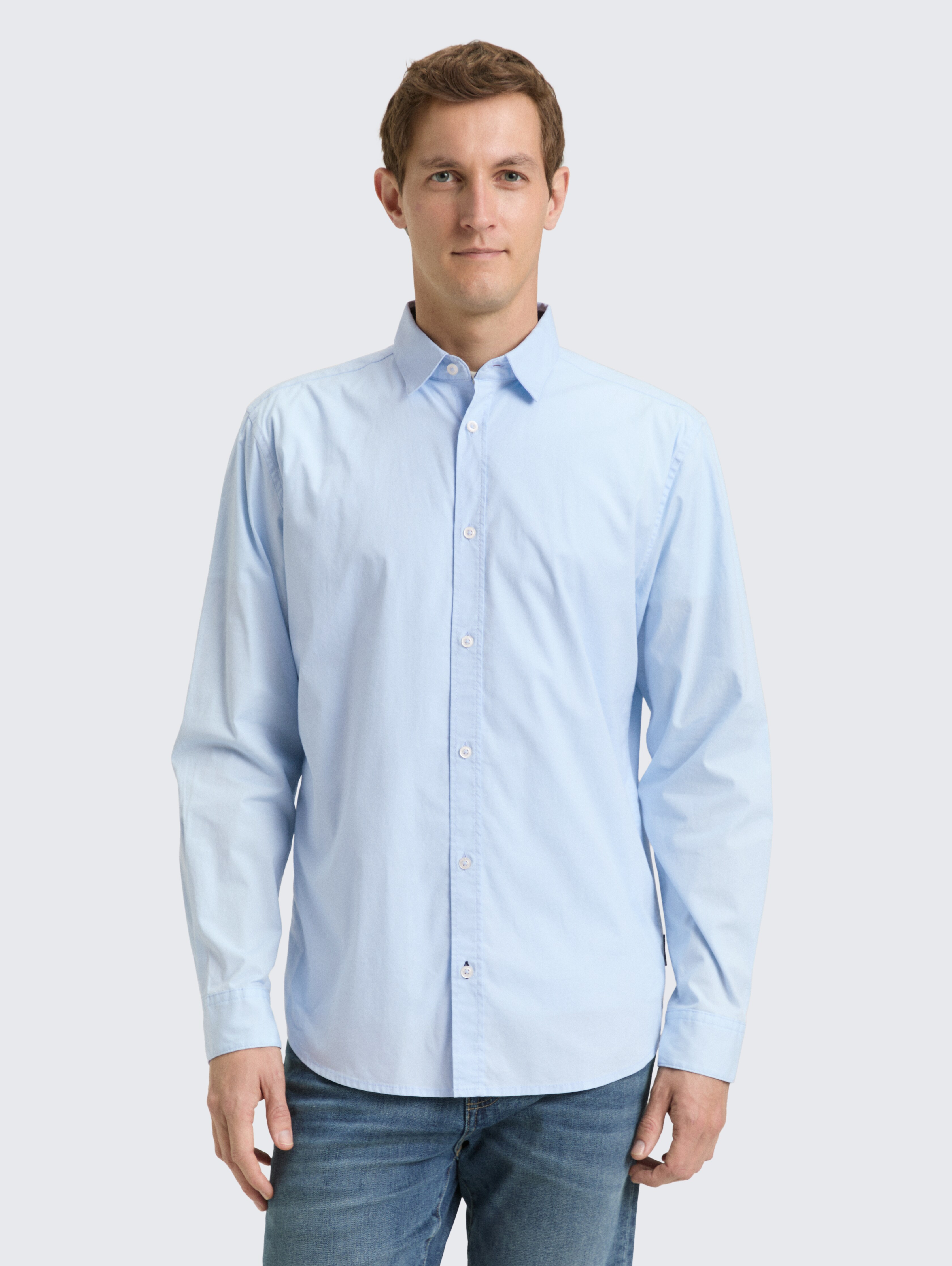 Regular Fit Hemd mit Stretch von Men, Light Metal Blue