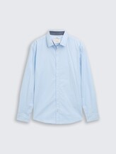 Regular Fit Hemd mit Stretch - Light Metal Blue - Vorder-Produkt-Ansicht