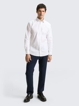 Chemise coupe classique stretch - White - Vue de face du modèle