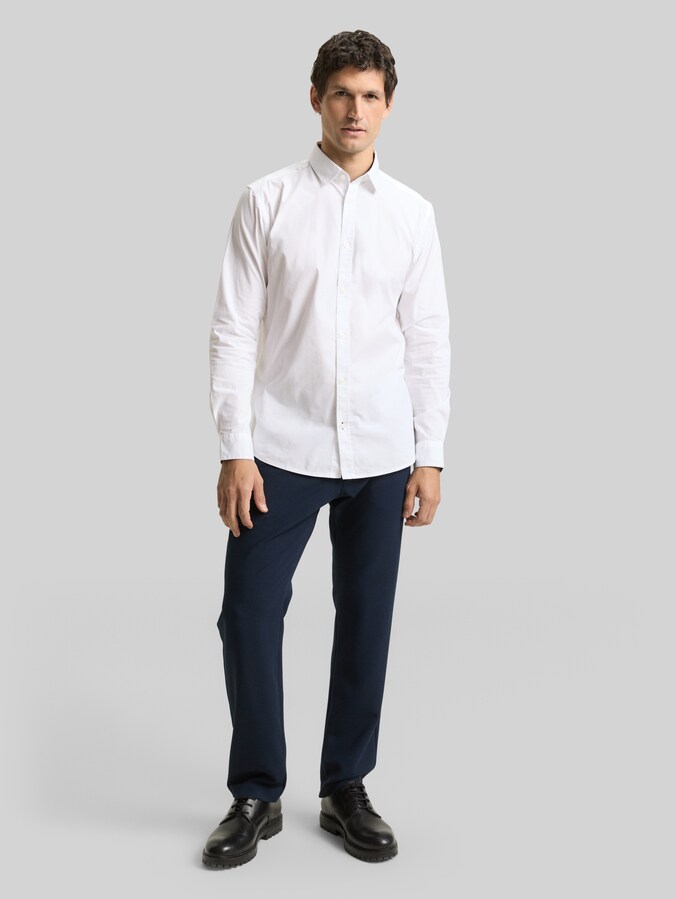 Regular fit overhemd met stretch door Men, White