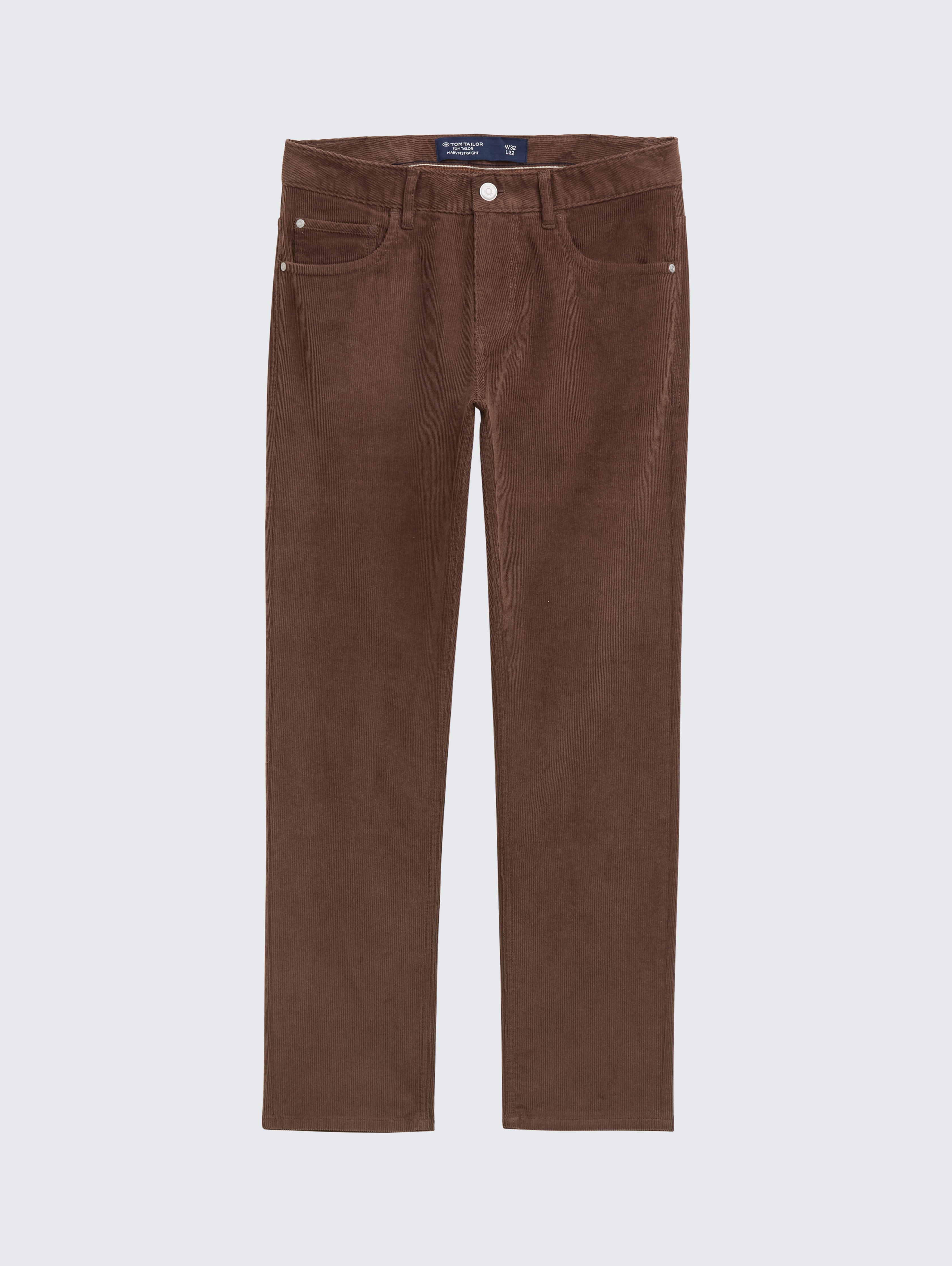 TTMARVIN STRAIGHT Corduroy Trousers in brown by Tom Tailor