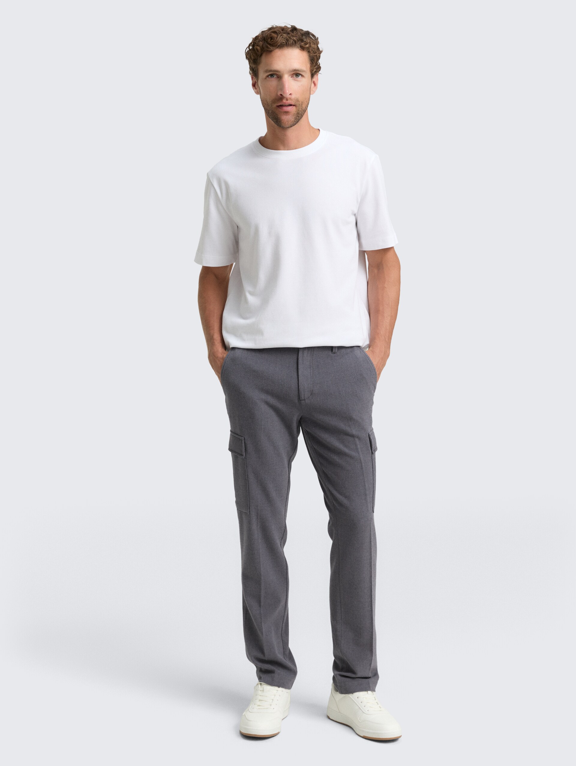 TTTAPERED Cargo Hose - Black Grey Melange - Model-Vorderansicht