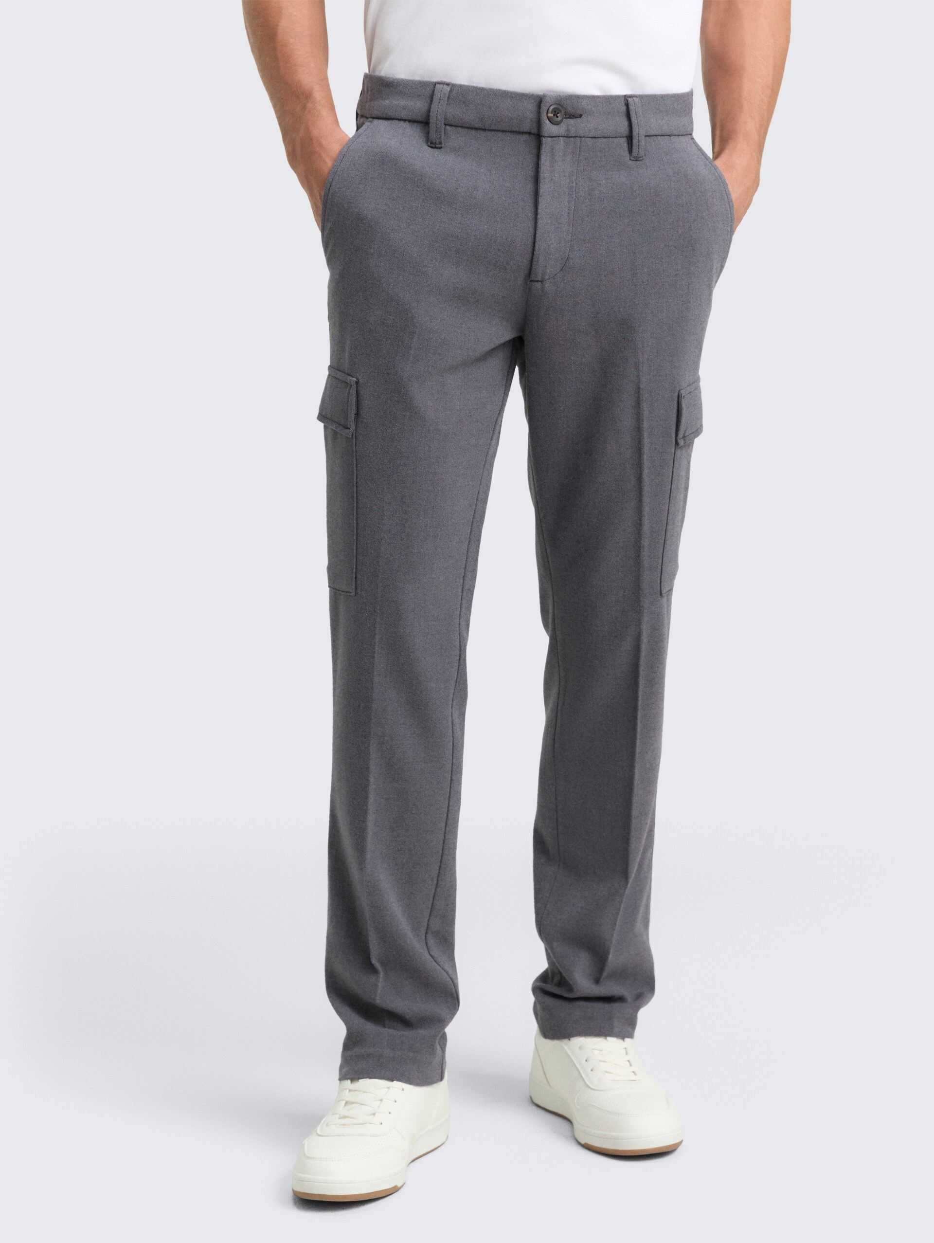 TTTAPERED Cargo Hose - Black Grey Melange - Ausschnitt Model-Vorderansicht