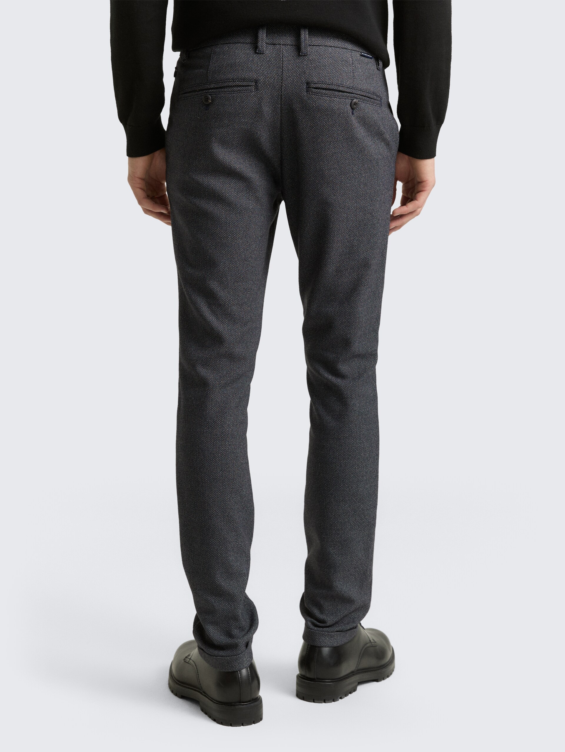 TTRAVIS SLIM chino broek - navy structured grindle - Neklijn model-achteraanzicht