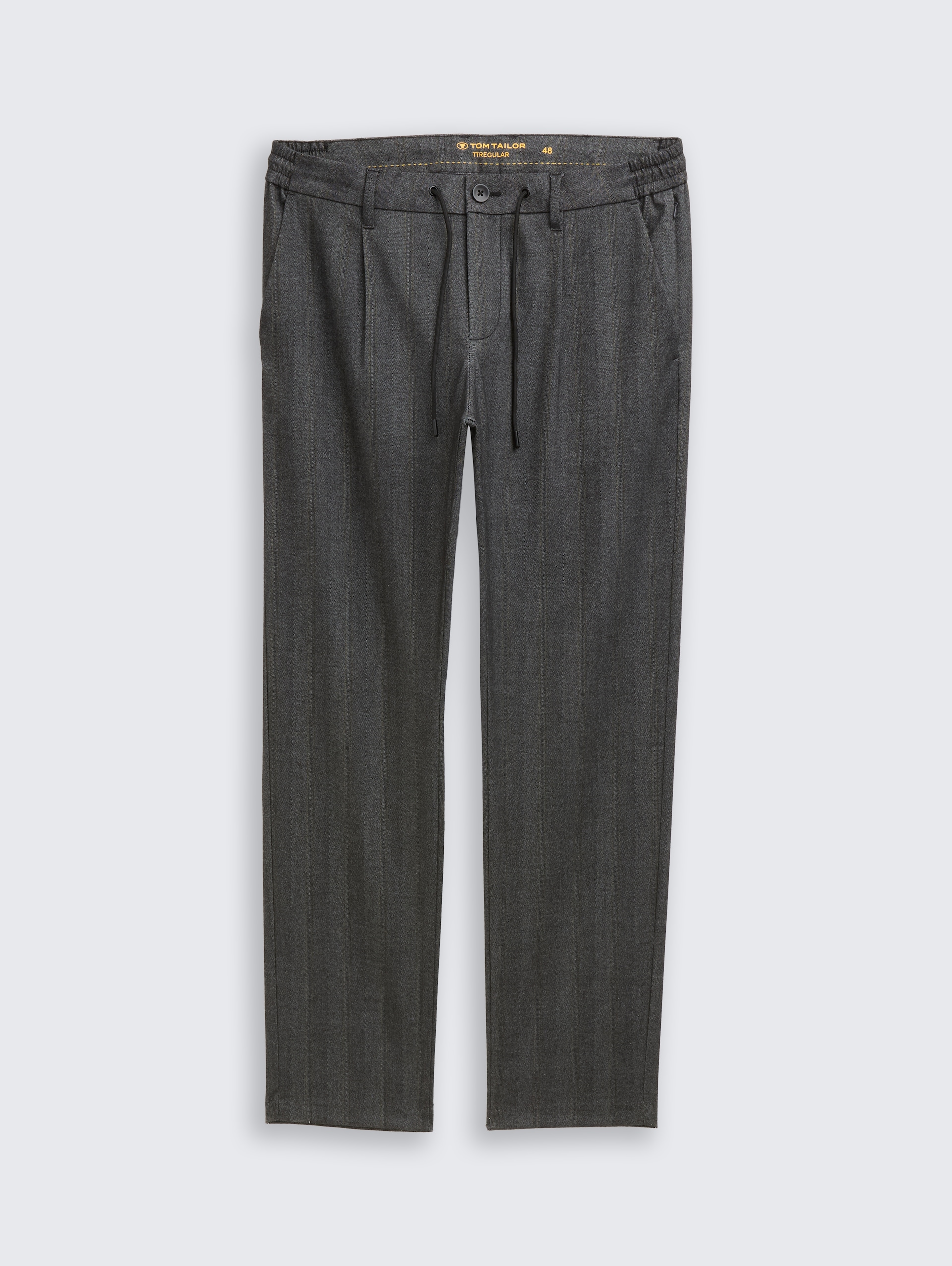 TTREGULAR Chino Hose - dark grey herringbone stripe - Vorder-Produkt-Ansicht