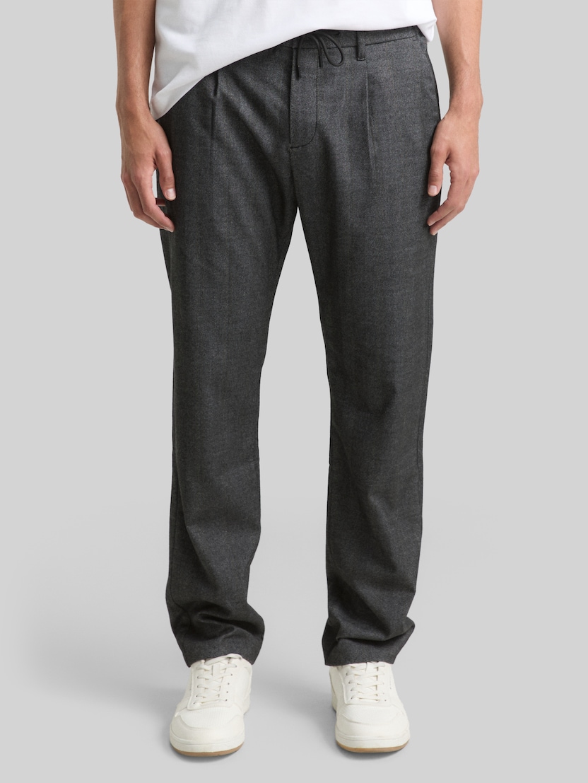 TTREGULAR chino broek door Men, dark grey herringbone stripe