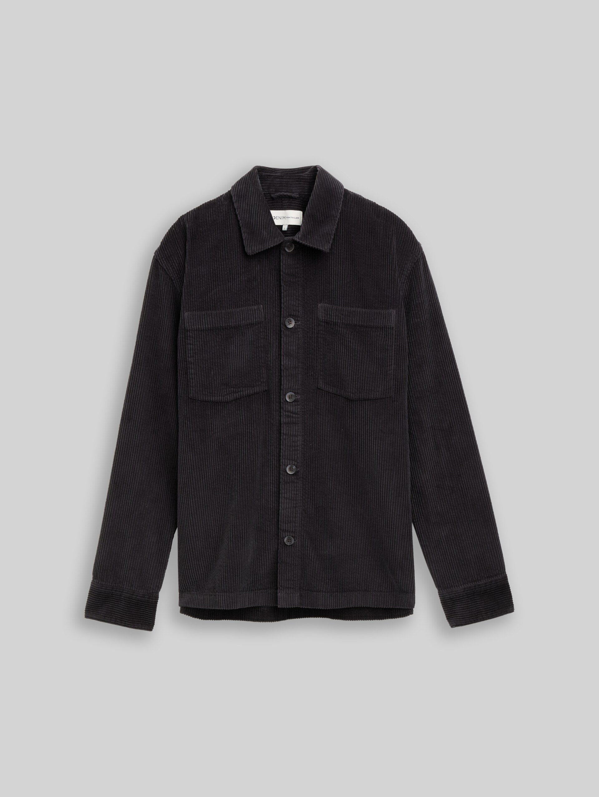 Overshirt aus Cord - Tarmac Grey - Vorder-Produkt-Ansicht