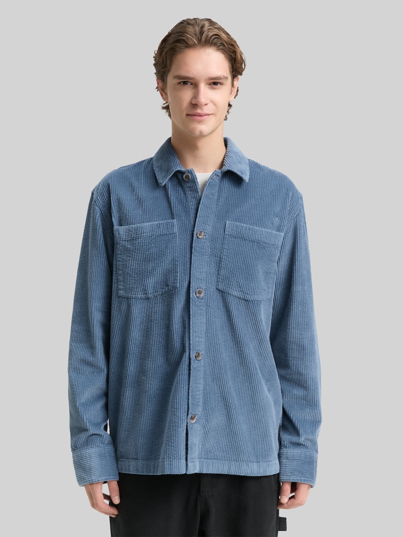 Overshirt van corduroy door Denim Male, dusty denim blue