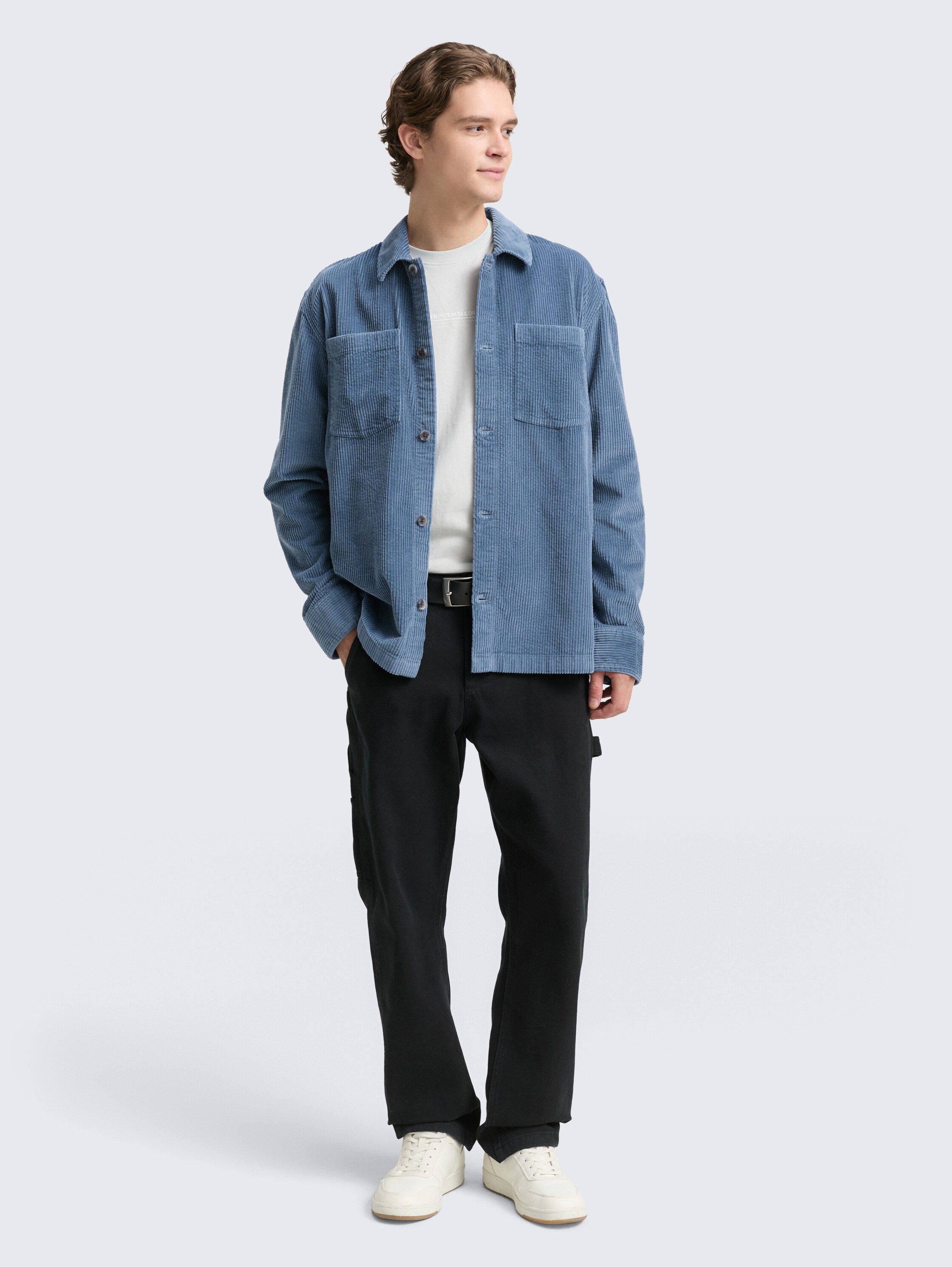Overshirt van corduroy - dusty_denim_blue - 