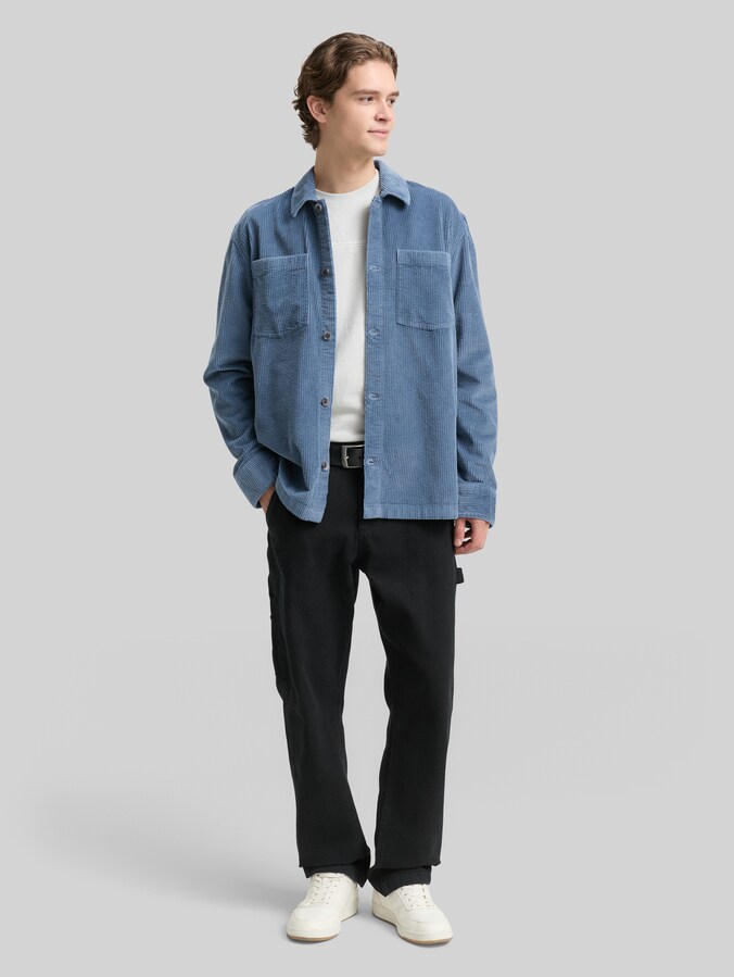 Overshirt aus Cord von Denim Male, dusty denim blue