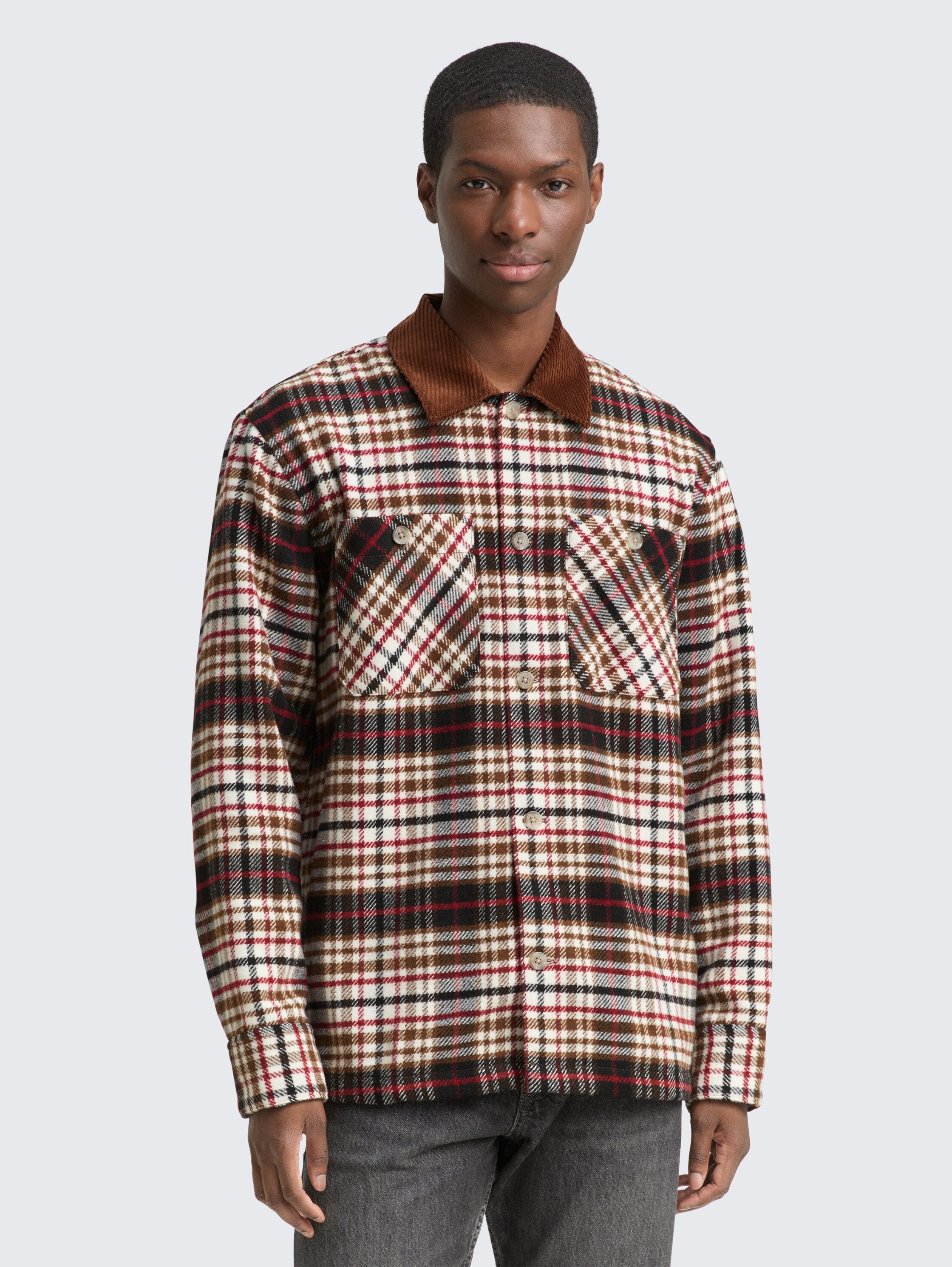 Overshirt met ruitjesmotief - brown_red_black_check - 