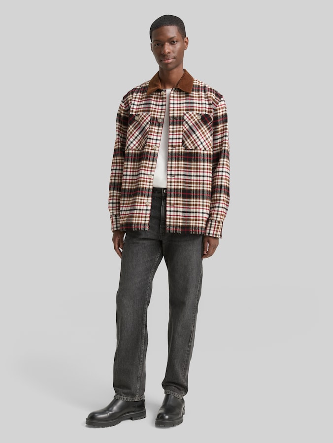 Survêtement avec motif à carreaux par Denim Male, brown red black check