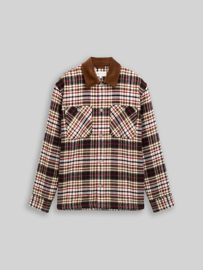 Overshirt mit Karomuster von Denim Male, brown red black check